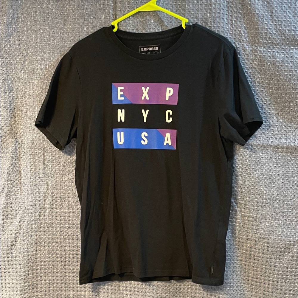 Express Black Tee with Colorful Graphic